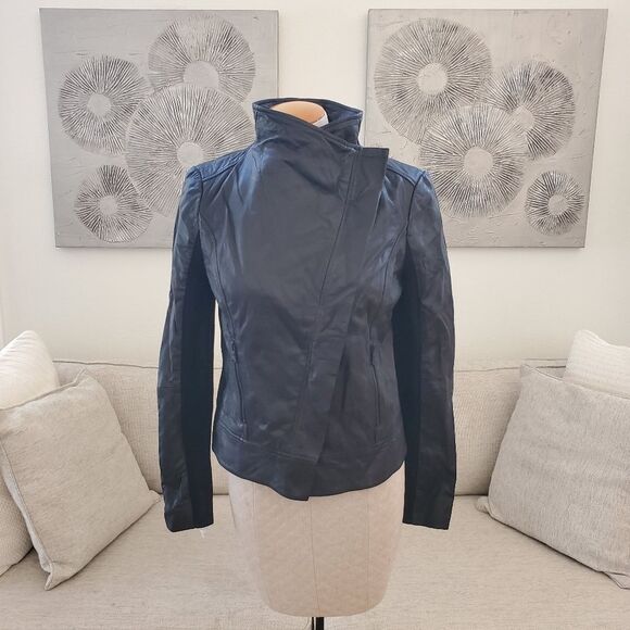 🌹 Trouvé 🌹 Drape Front Leather Jacket - [Small, Black] - Picture 5 of 14